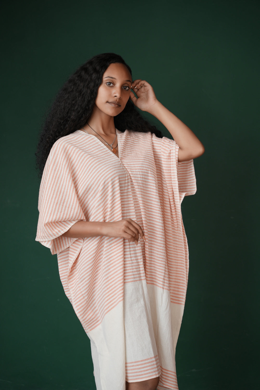 Ari kaftan in sa;mon on ethiopian model