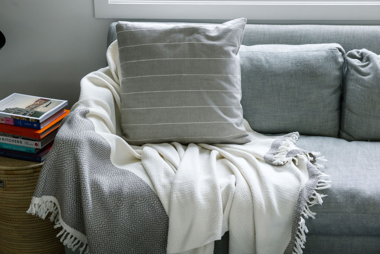 Chill & Cozy Gift Set | Ethiopian Cotton Blanket & Throw Pillow