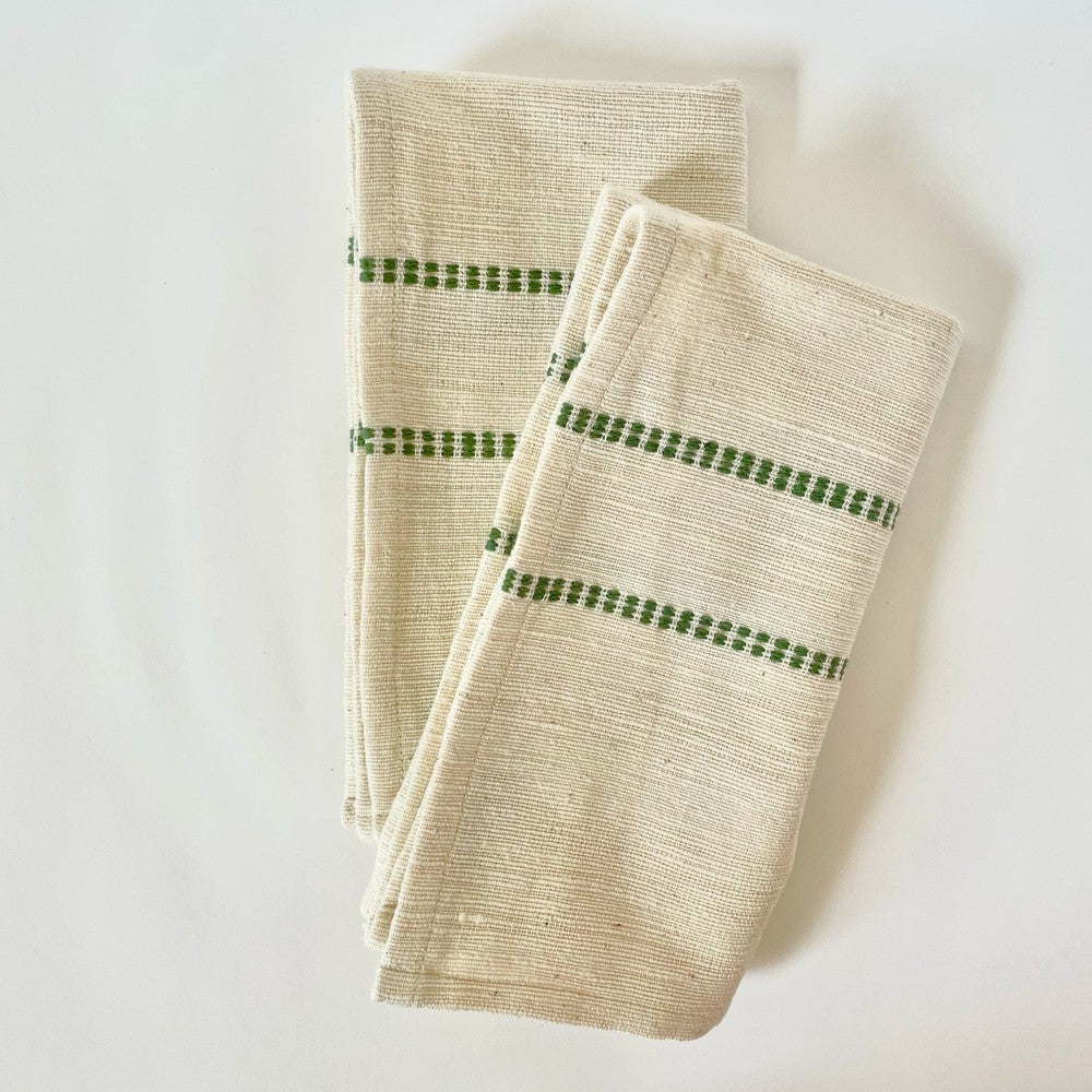 Chamo handwoven Ethiopian cotton napkins Napkins sabahar Cedar 