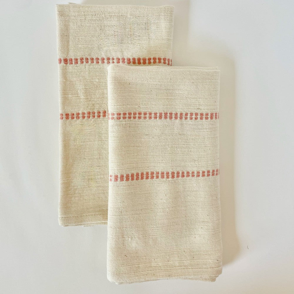 Chamo handwoven Ethiopian cotton napkins Napkins sabahar Blush 