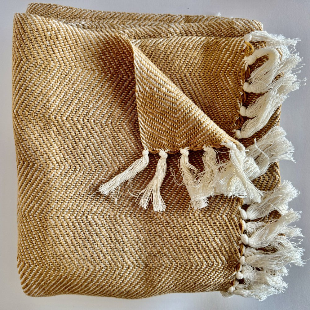 Mechot handwoven Ethiopian cotton throw blanket Throws sabahar Beige 