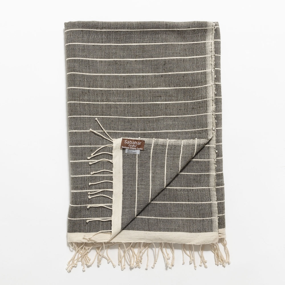 Jamma Bath Towel in Dark Grey on white background