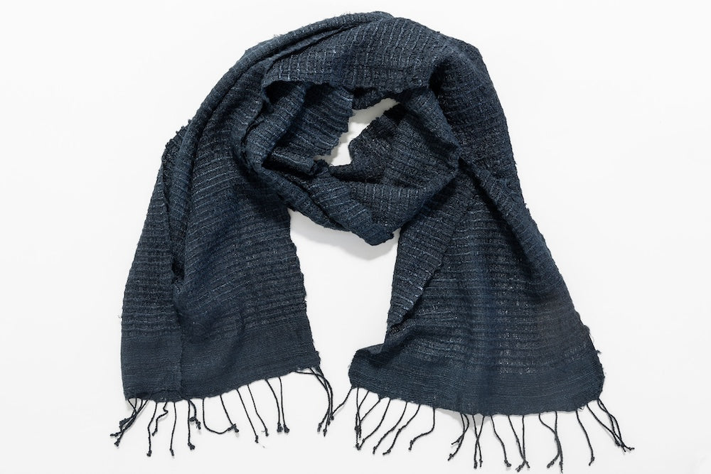 Queen Saba pure silk scarf on a white background.