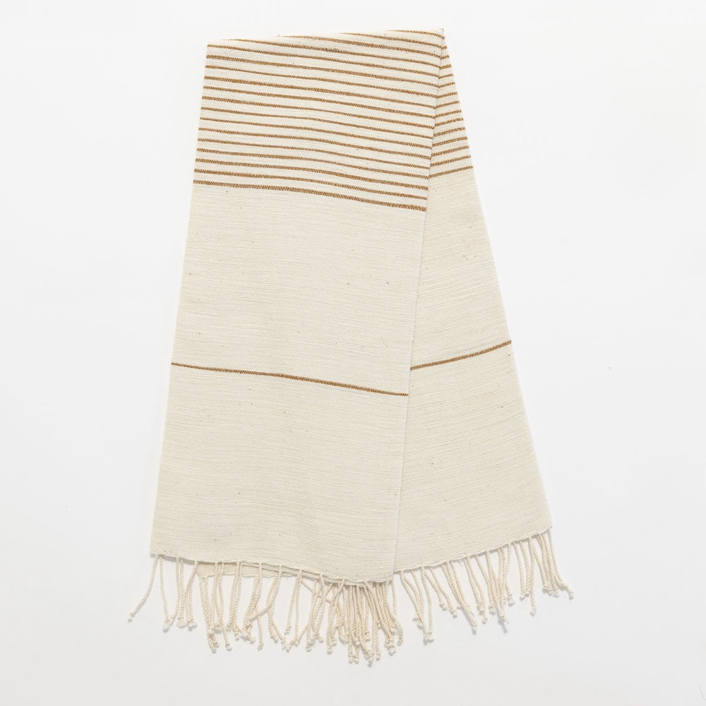 Roha kitchen towel in bronze flat lay on  white background