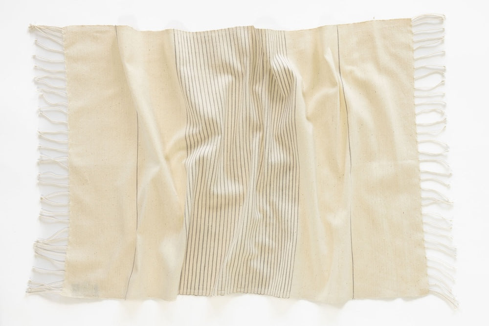 Roha kitchen towel in stone flat lay on  white background