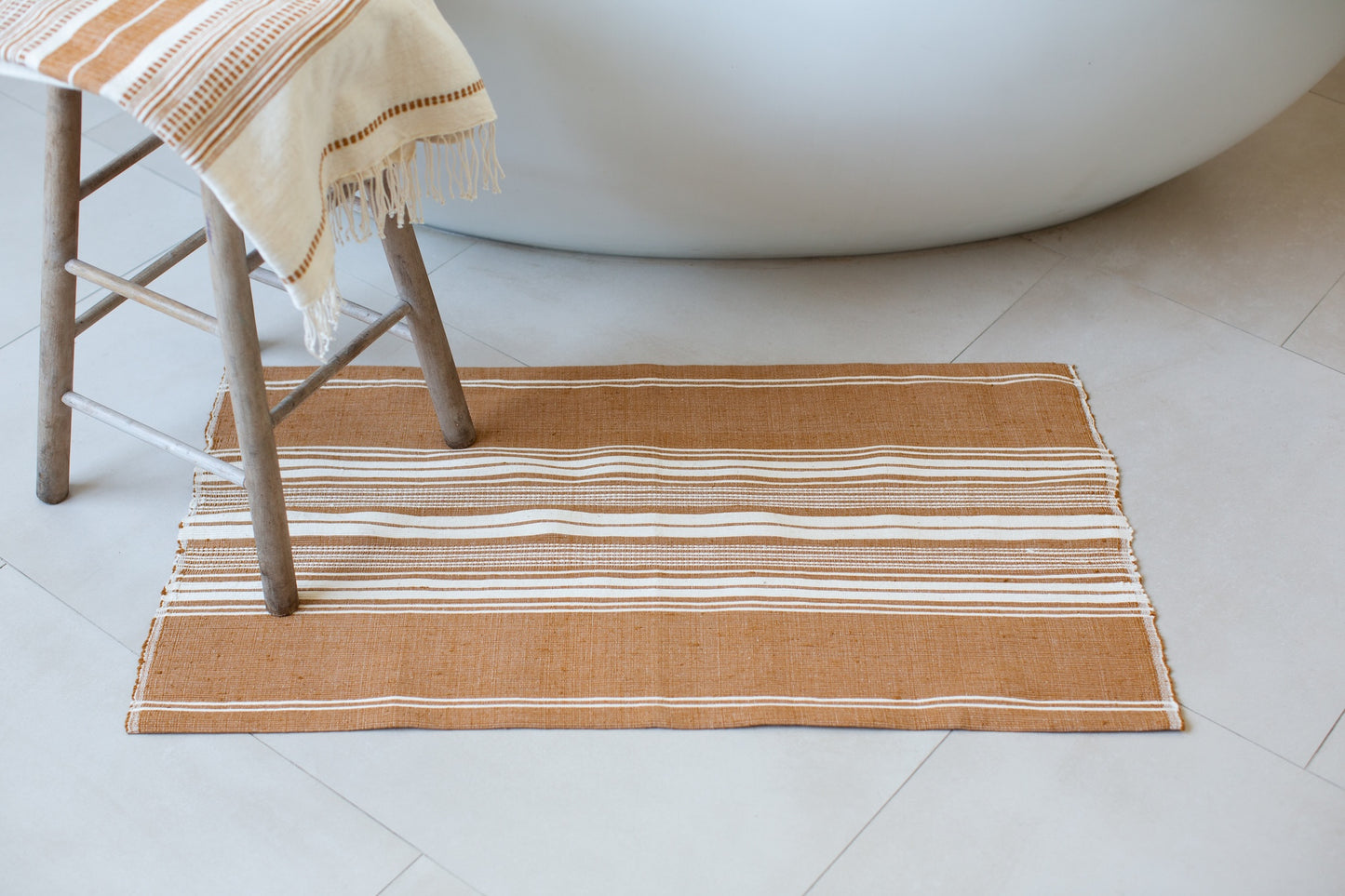 Genalé Handwoven Ethiopian Cotton Bath Set | 1 Bath Mat + 1 Bath Towel + 1 Hand Towel