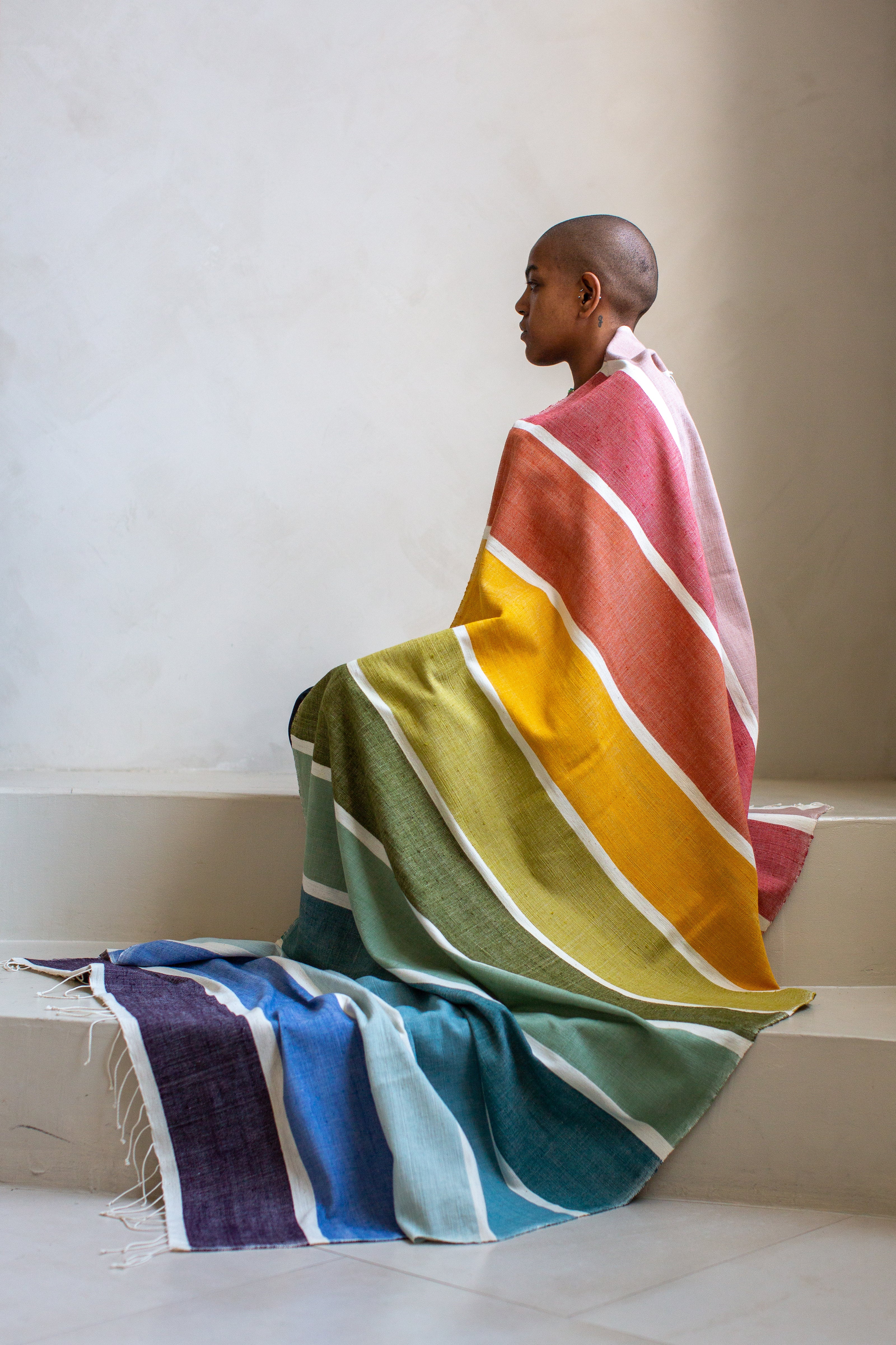 Kalam handwoven Ethiopian cotton beach towel sabahar