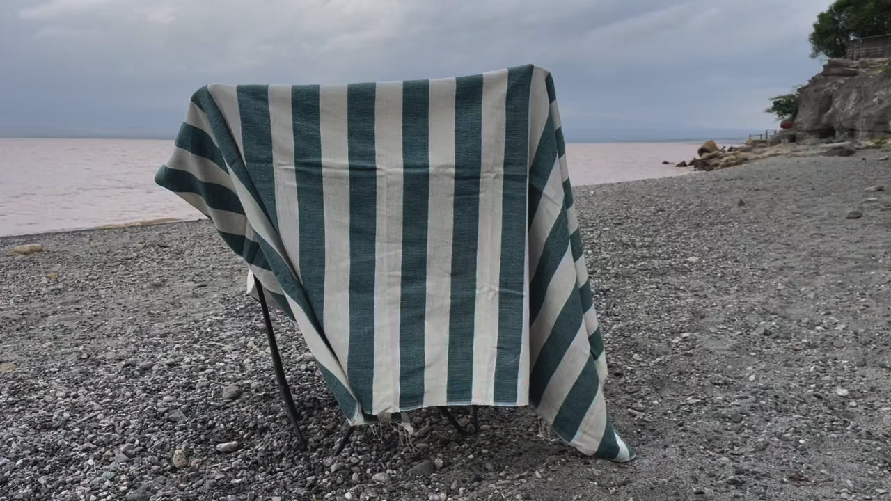 Video of Omo beach towel in teal the beach