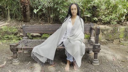 Sitota pinwheel Ethiopian cotton throw blanket