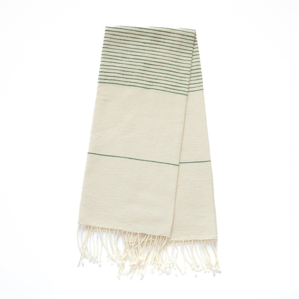 Roha kitchen towel in cedar flat lay on  white background