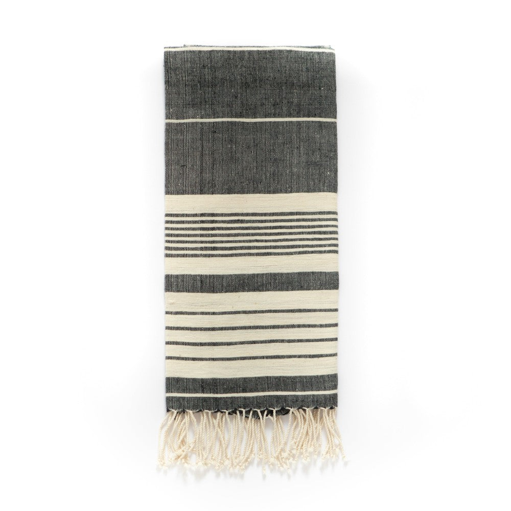 Dawa handwoven Ethiopian cotton bath/beach towel towel sabahar Black
