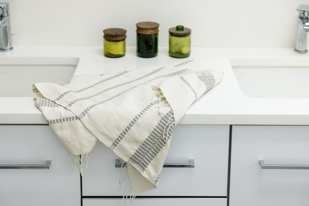 Abaya Ethiopian Handwoven Hand Towel in Stone 