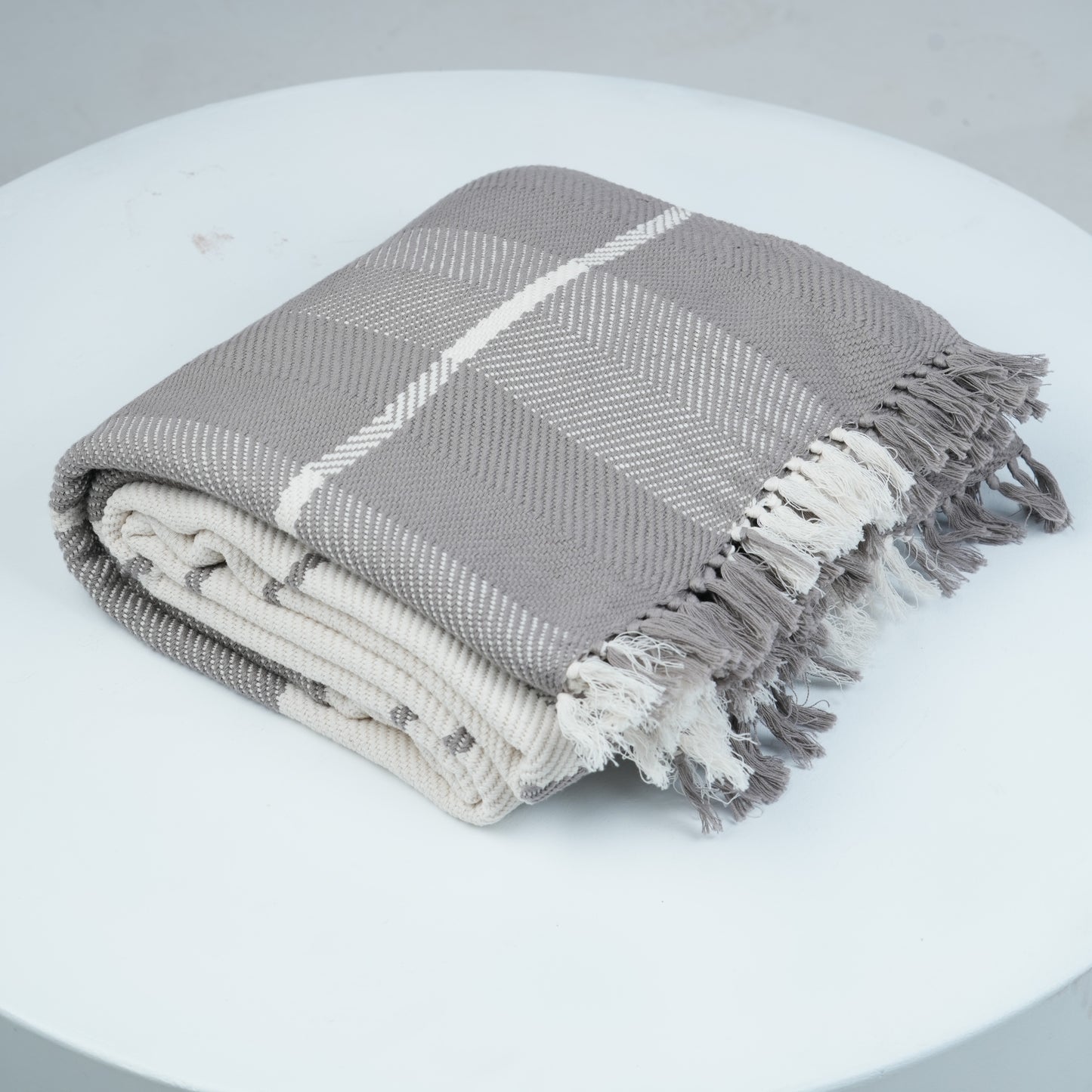 Ayele Throw Blanket Flat Lay on White Blackground
