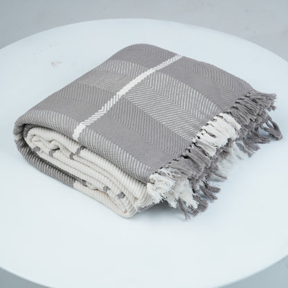 Ayele Throw Blanket Flat Lay on White Blackground

