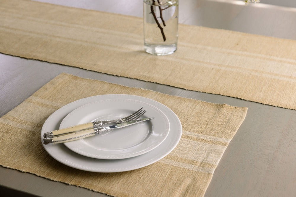 Beyond Burlap Placemat Naturally Dyed Ethiopian Silk and Cotton -  Eco-Friendly, Artisan Table Decor