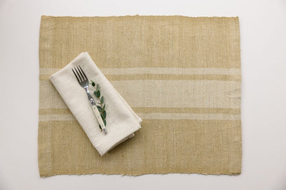 Beyond Burlap Placemat Naturally Dyed Ethiopian Silk and Cotton -  Eco-Friendly, Artisan Table Decor