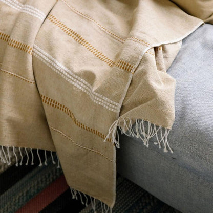 Zenach Throw Blanket Handwoven Ethiopian Cotton - Sustainable, Handcrafted, Cozy and Stylish Home Decor