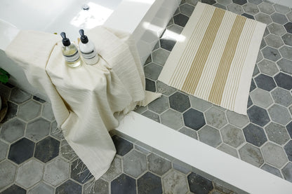 Teka Bath Mat Handwoven Ethiopian Cotton - Eco-Friendly, Artisan-Made, Soft and Absorbent Mat