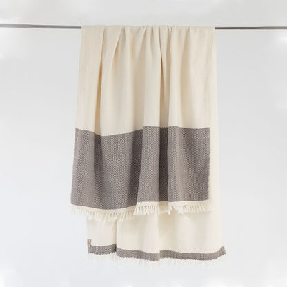 Desta Throw Blanket Handwoven Ethiopian Cotton - Sustainable, Handcrafted, Soft and Cozy Blanket