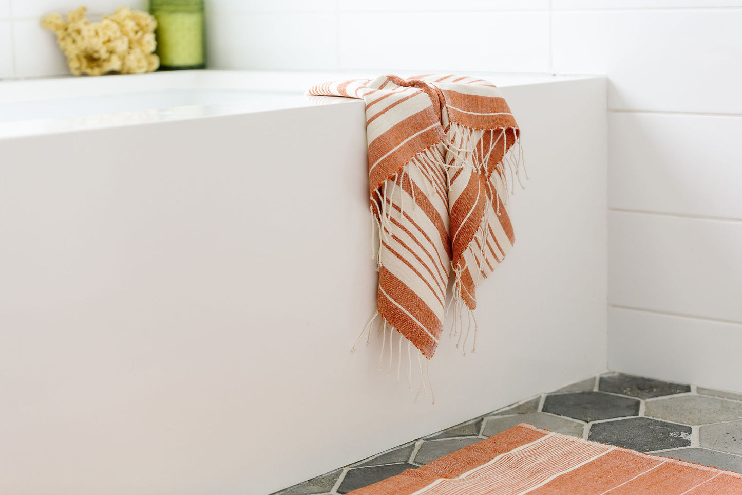 Luxurious Spa Bath Set | Handwoven Ethiopian Cotton Towels and Bath Mat