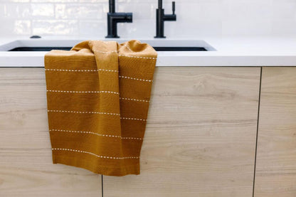 Rift Valley Tea Towel Handwoven Ethiopian Cotton - Eco-Friendly, Artisan-Made, Soft and Absorbent Kitchen Essential