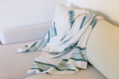 Weyra Travel Throw Handwoven Ethiopian Cotton - Eco-Friendly, Artisan-Made, Soft and Lightweight Blanket