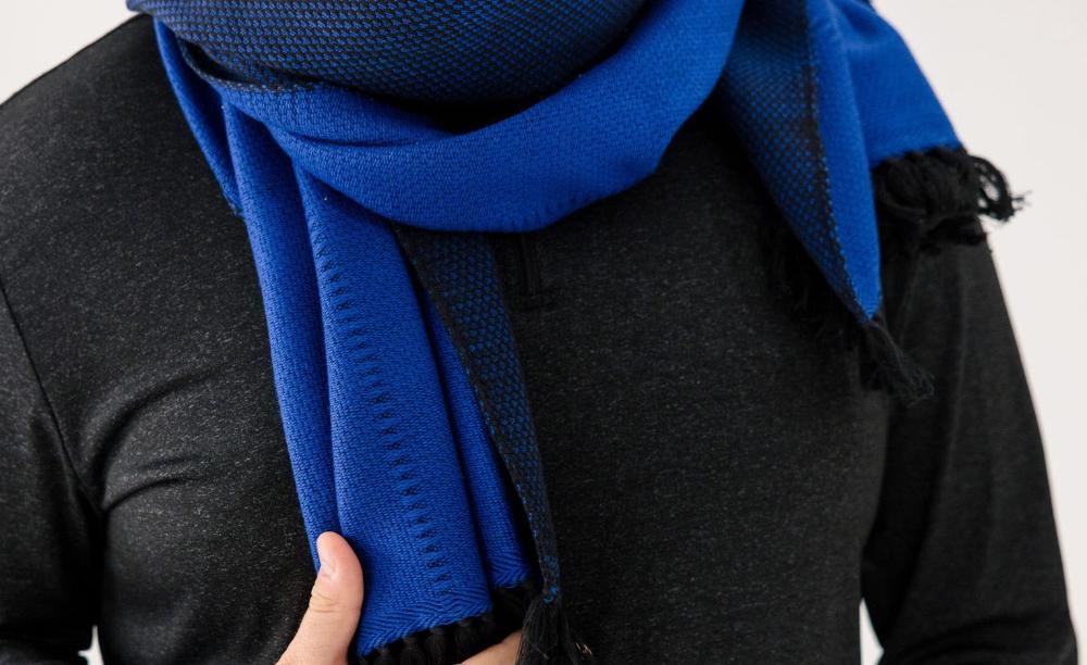 Chala Handwoven Scarf in Cobalt