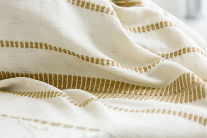 Close up of Abaya Handwoven Ethiopian Cotton Hand Towel in Beige