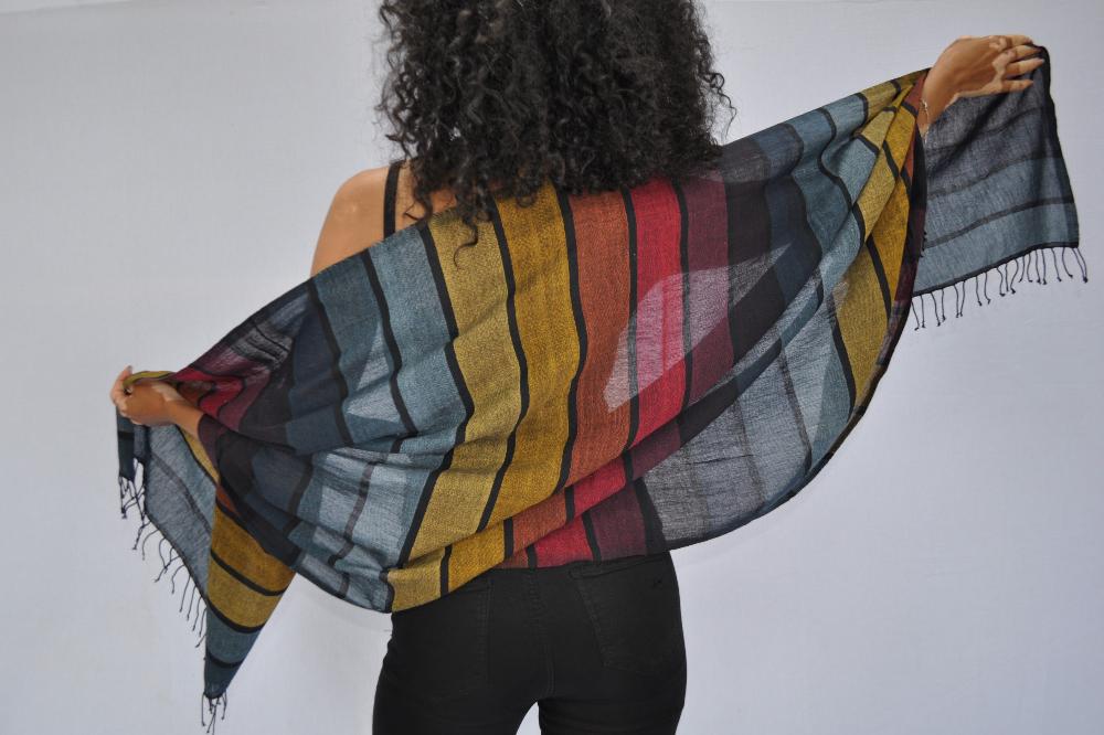 Hassate Shawl Handwoven Ethiopian Cotton - Eco-Friendly, Artisan-Made, Elegant Wrap