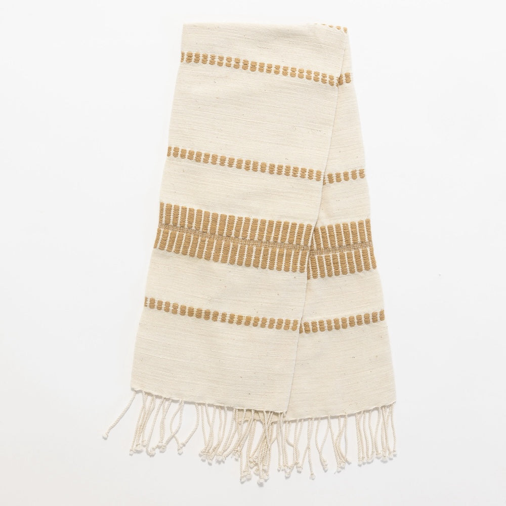 Flat lay Abaya Handwoven Ethiopian Cotton Hand Towel in Beige