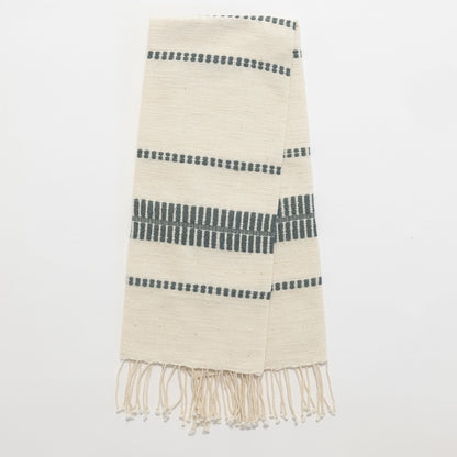 Flat lay Abaya Handwoven Ethiopian Cotton Hand Towel in Slate