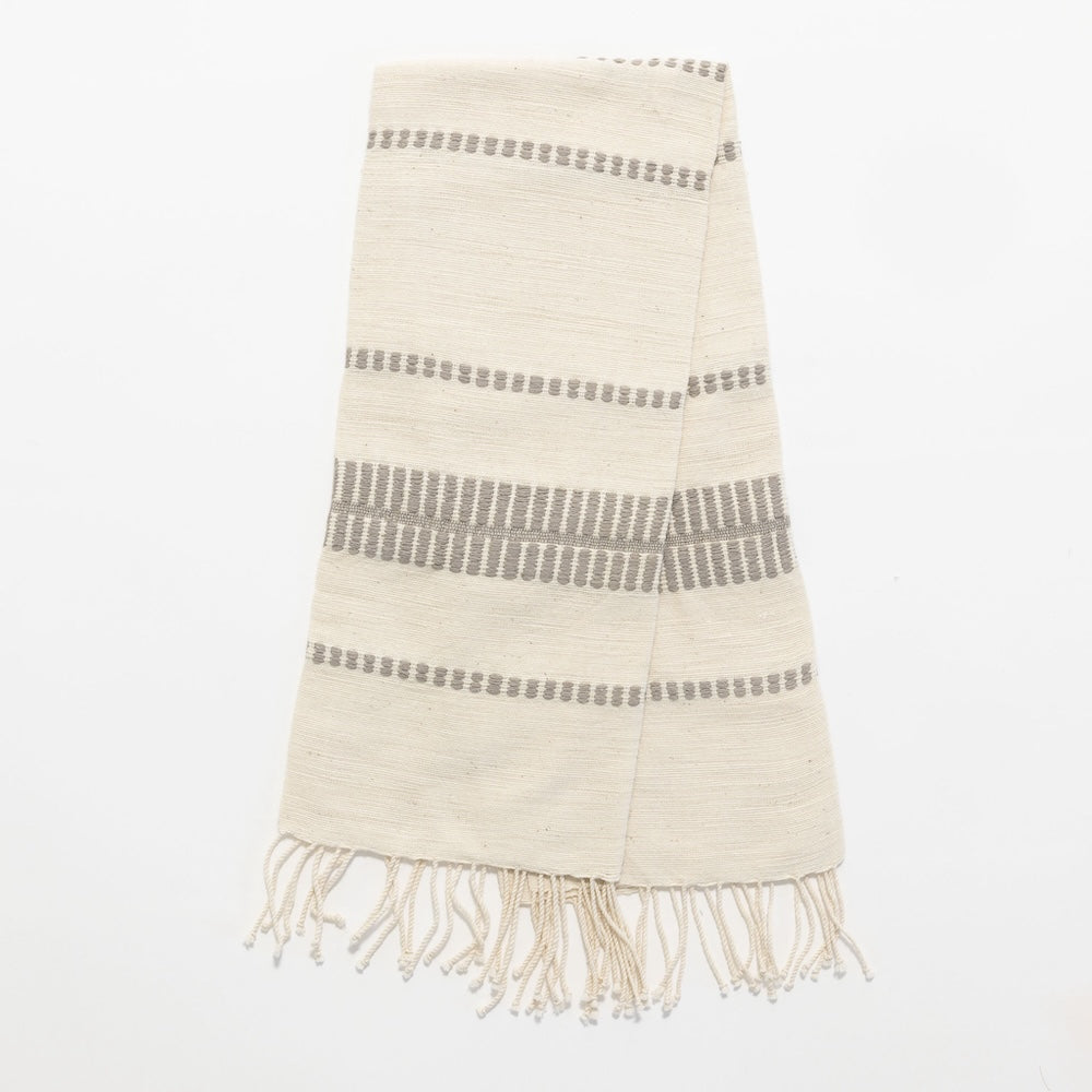 Flat lay Abaya Handwoven Ethiopian Cotton Hand Towel in Stone