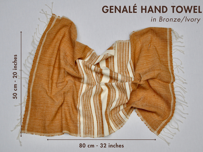 genalé hand towel in bronze/ ivory dimensions
