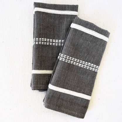 Zinach handwoven Ethiopian cotton napkin napkin sabahar Dark Grey 