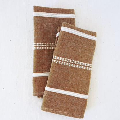 Zinach handwoven Ethiopian cotton napkin napkin sabahar Bronze 