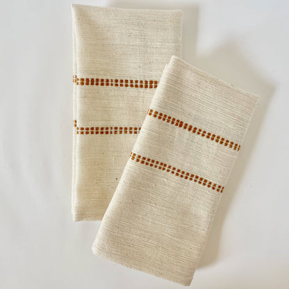 Chamo handwoven Ethiopian cotton napkins Napkins sabahar Bronze 