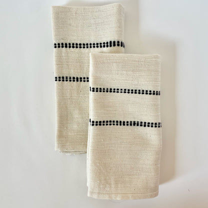 Chamo handwoven Ethiopian cotton napkins Napkins sabahar Black 