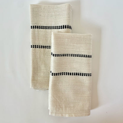 Chamo handwoven Ethiopian cotton napkins Napkins sabahar Navy 