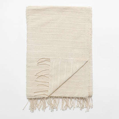 Jamma Bath Towel in Ivory on white background