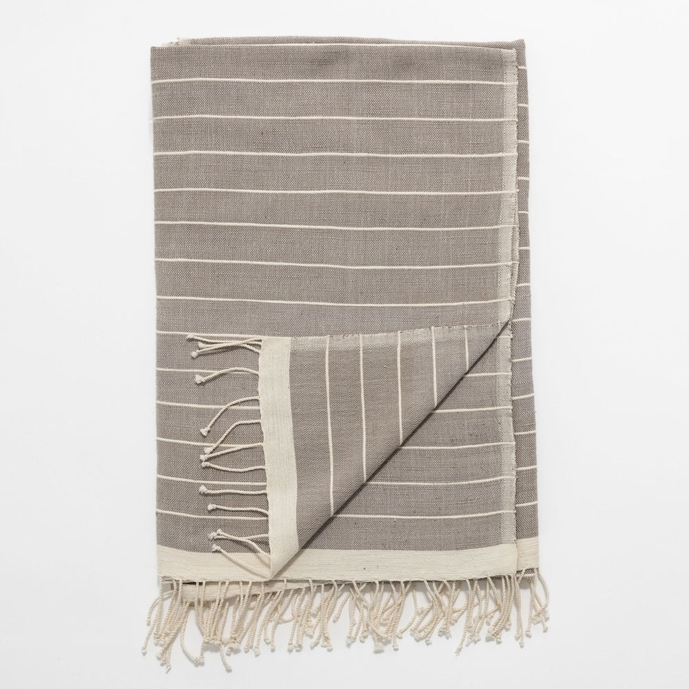Jamma Bath Towel in Stone on white background