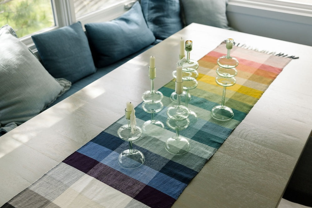 Kalam Table Runner on Table with Candles