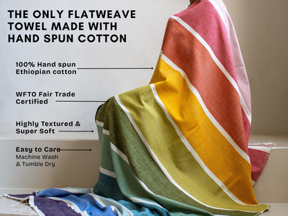 Kalam flat weave towel with key features