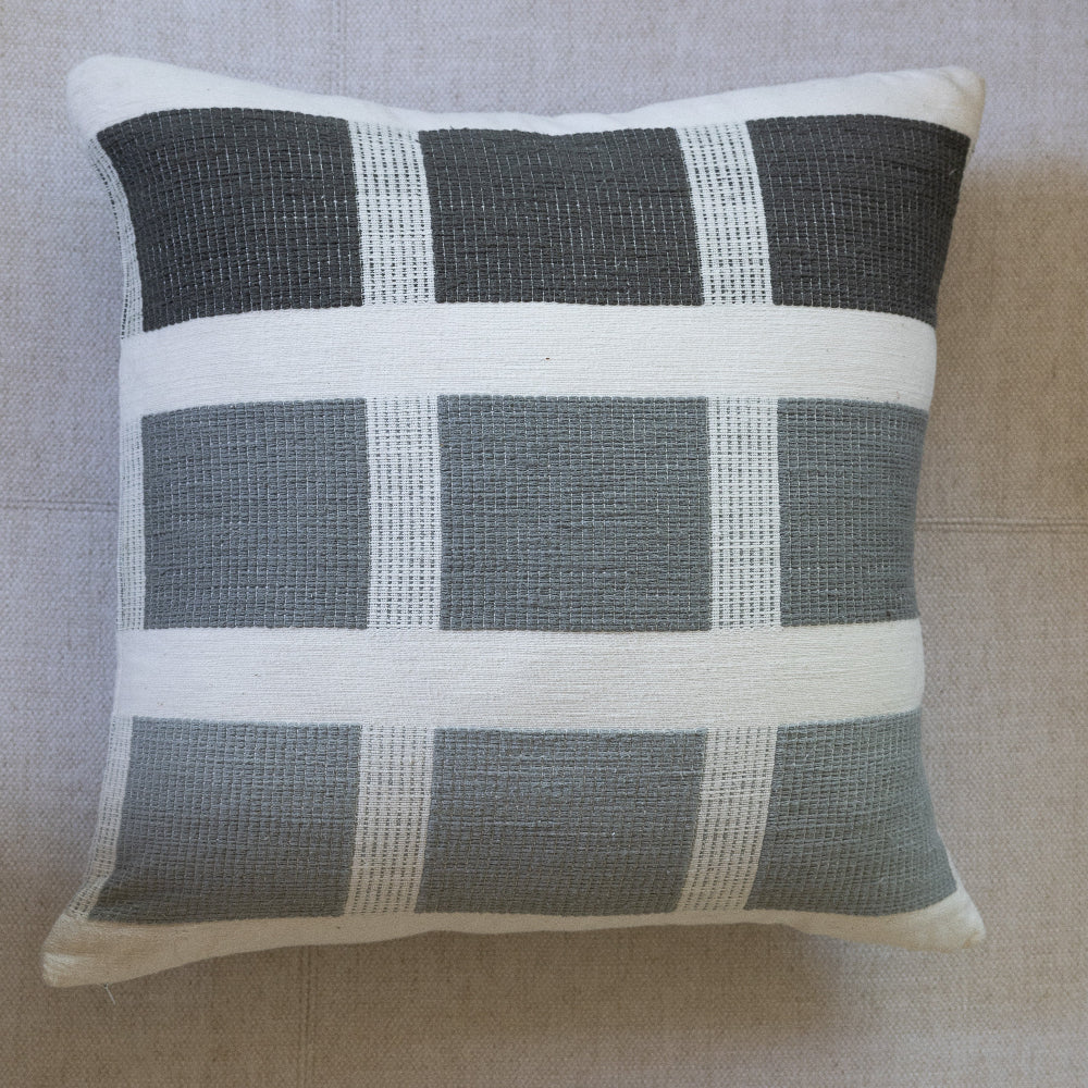 Kare grey pillow on white background