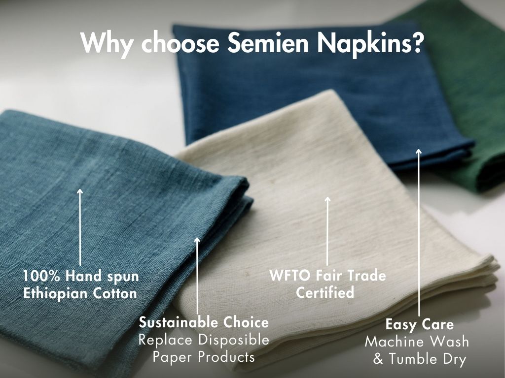 Semien napkins with key features 