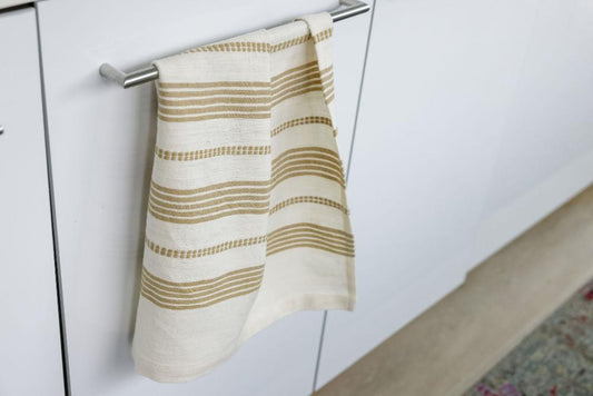 Terrara tea towel in beige hanging