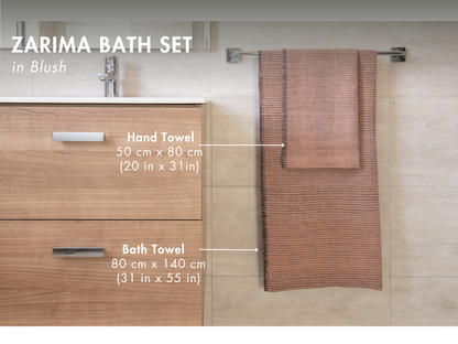 Zarima Handwoven Collection Bath Set | 1 Bath Towel + 1 Hand Towel