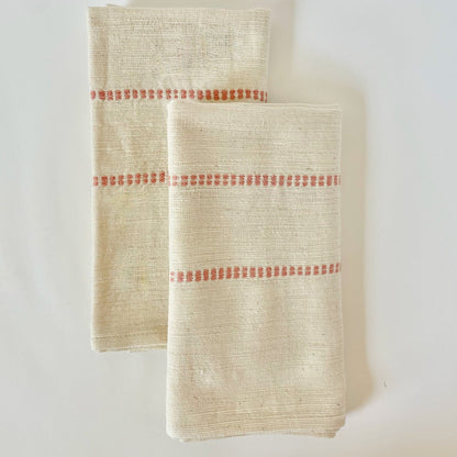 Chamo handwoven Ethiopian cotton Napkins sabahar Blush 