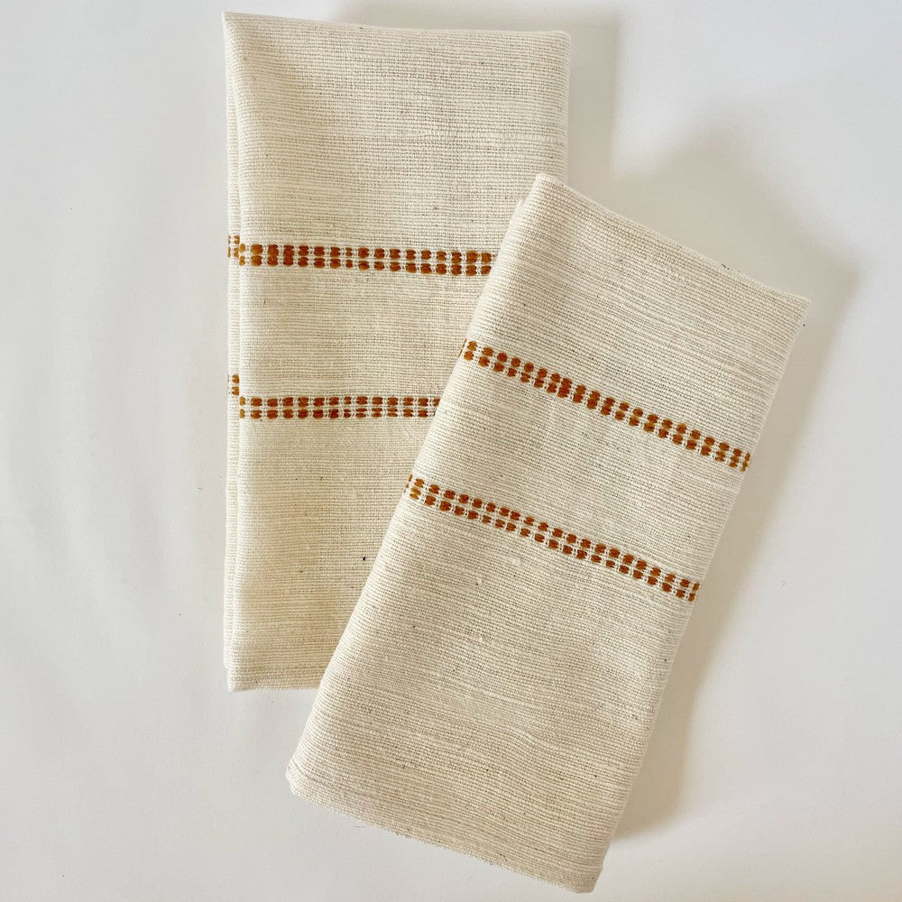 Chamo handwoven Ethiopian cotton Napkins sabahar Bronze 