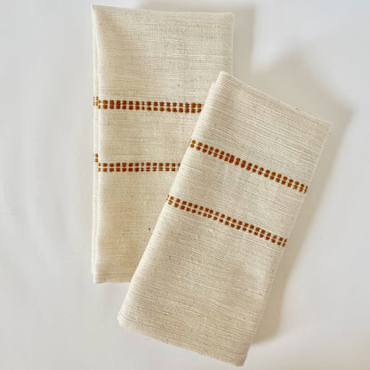 Chamo handwoven Ethiopian cotton Napkins sabahar Bronze 