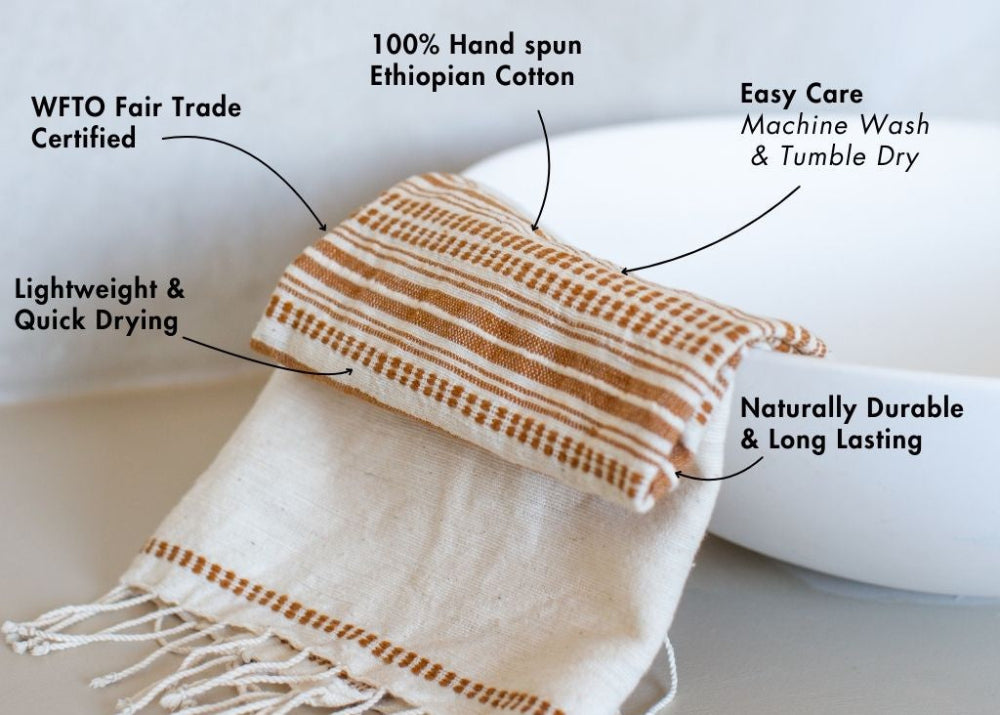 genale hand towel in bronze with key features